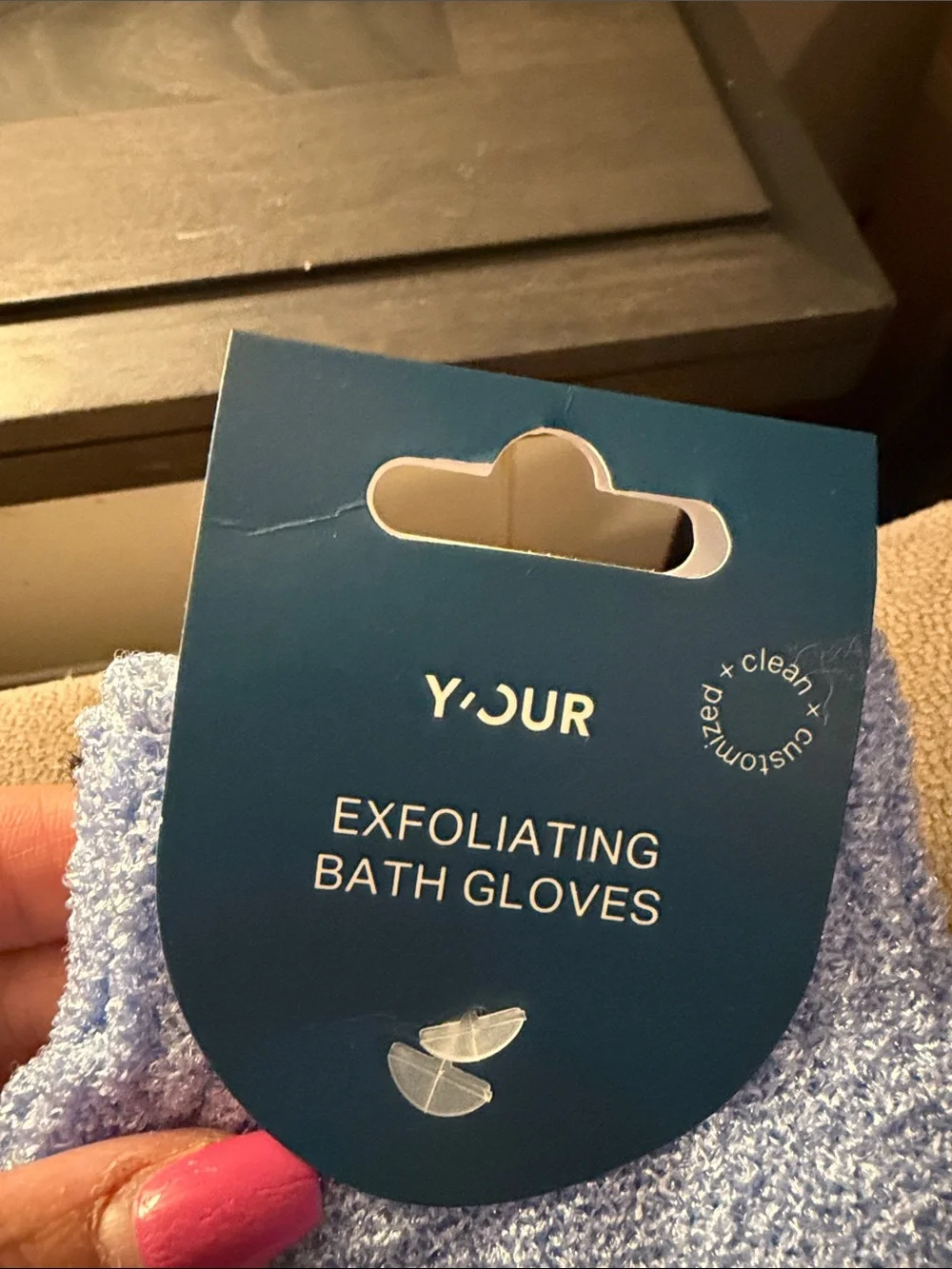 Your Light Blue Exfoliating Bath Gloves